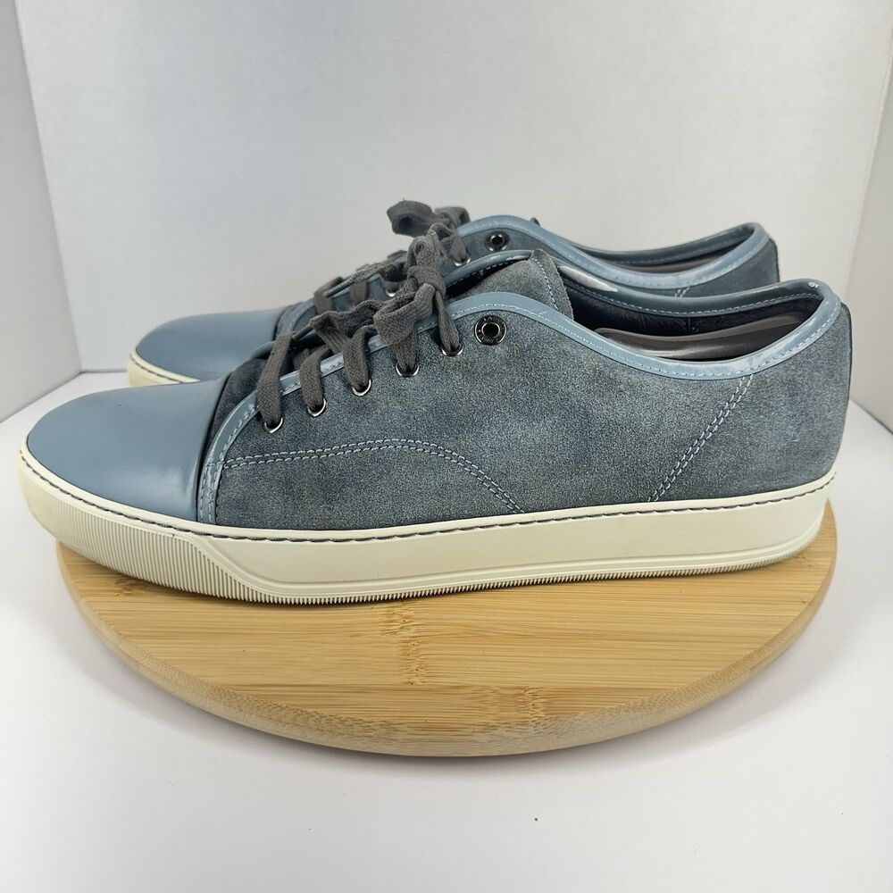 Lanvin DBB1 Suede And Patent Leather Sneakers Shoes Men's Size 12EU 13US Gray - Picture 8 of 15
